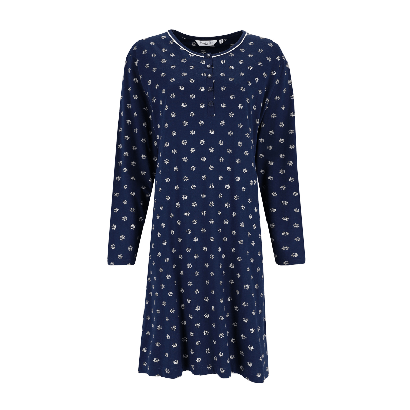 Natkjole med lange ærmer - Mørkeblå