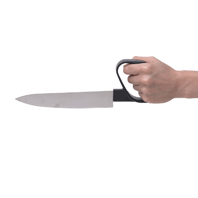 Ergonomisk køkkenkniv med lukket greb