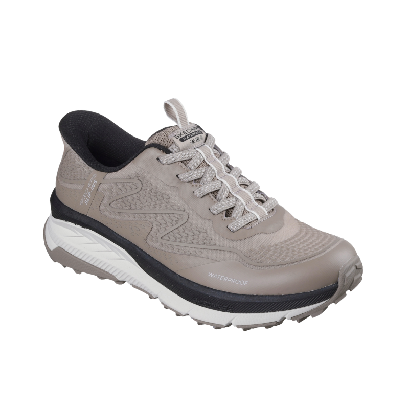 Skechers vandtæt slip-in damesneaker - Gråbrun