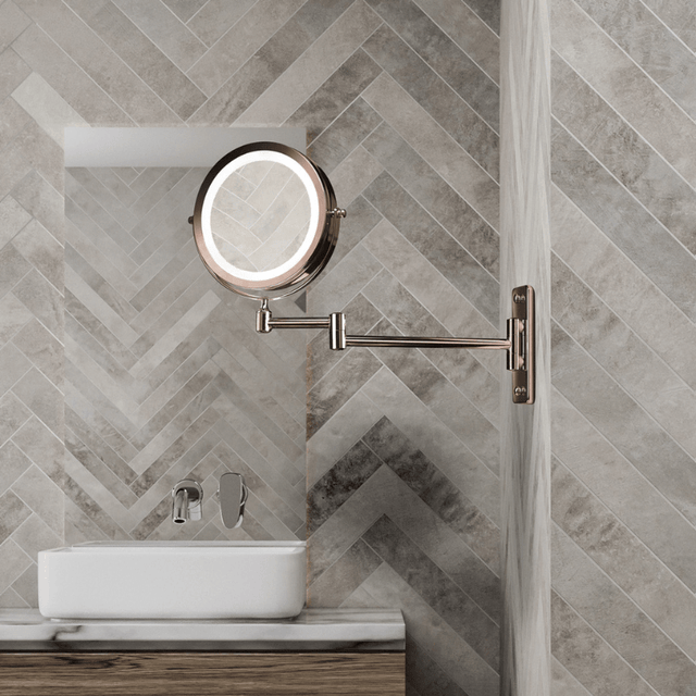 Makeup - spejl til væg - Kobber