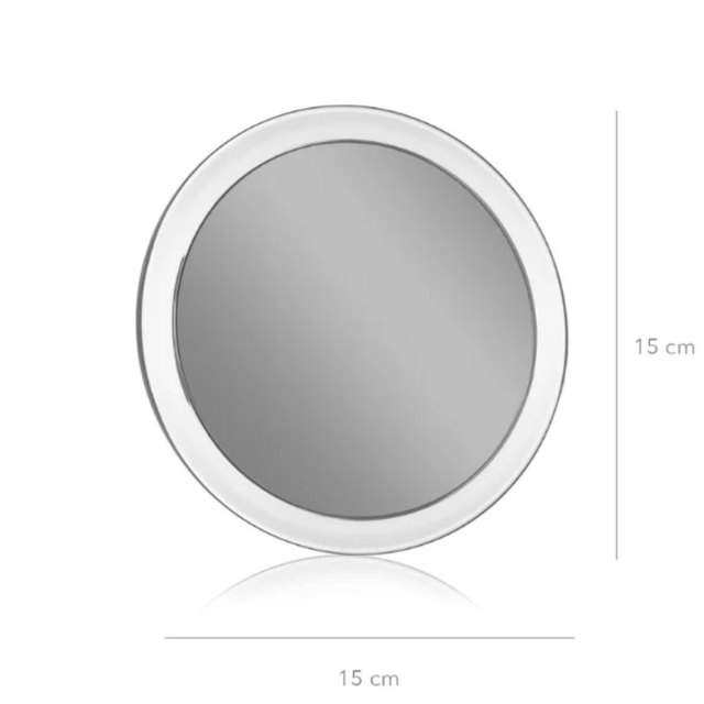 Makeupspejl med sugekopper - 10x forstørrelse