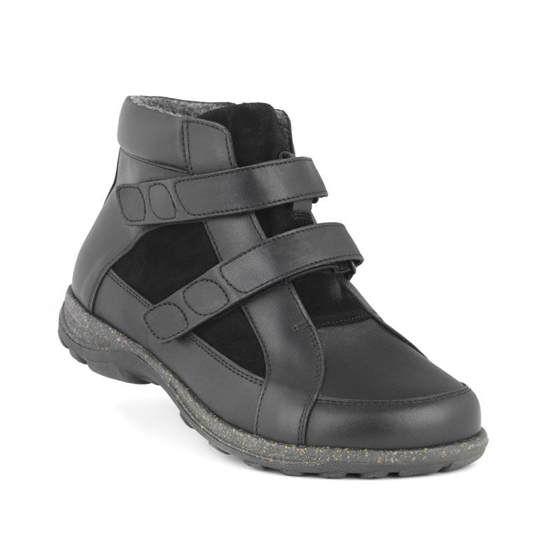 New Feet damestøvle med velcro - Sort - Seniorshop