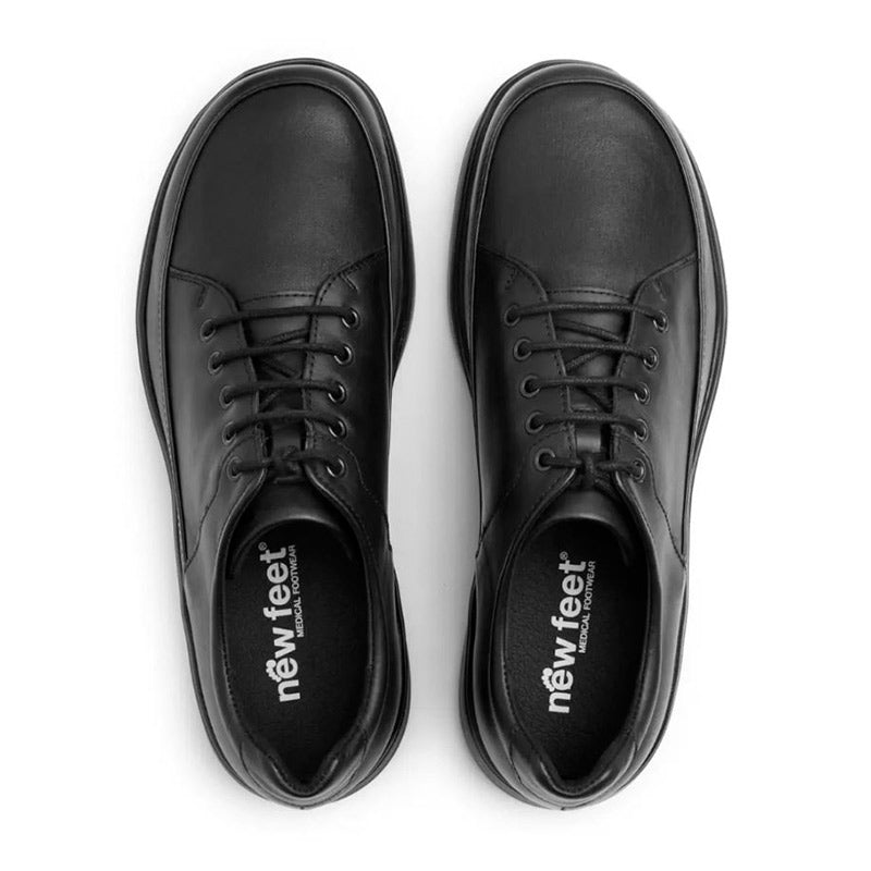 New Feet herresko med snøre - Sort - Seniorshop