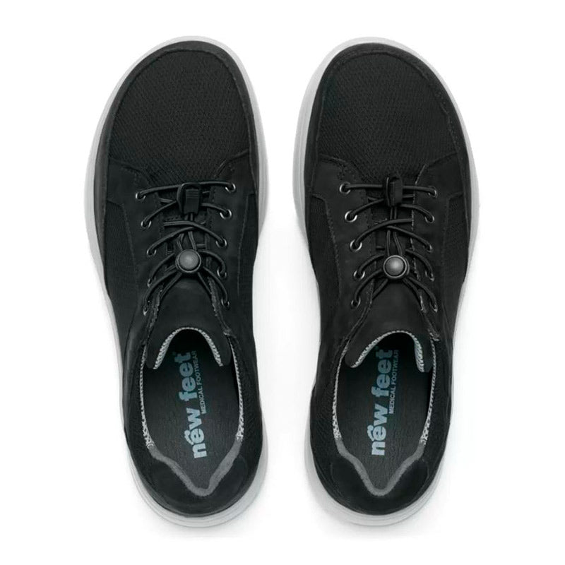 New Feet herresko med elastik - Sort - Seniorshop