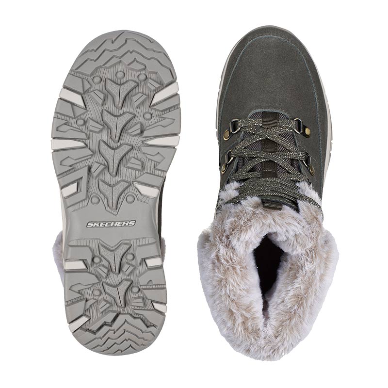 Skechers damestøvle - Olivengrøn - Seniorshop