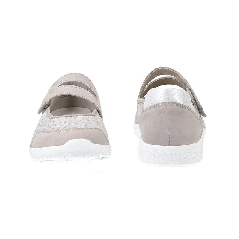 Waldläufer ballerina med velcro - Lys grå - Seniorshop
