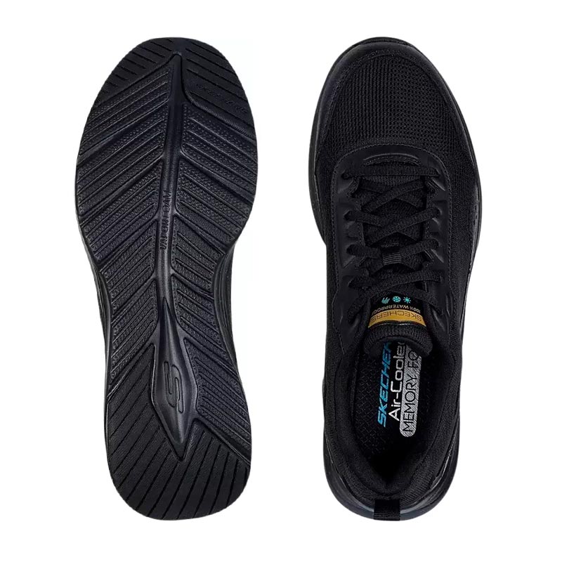 Skechers vandtæt herresneaker - Sort - Seniorshop