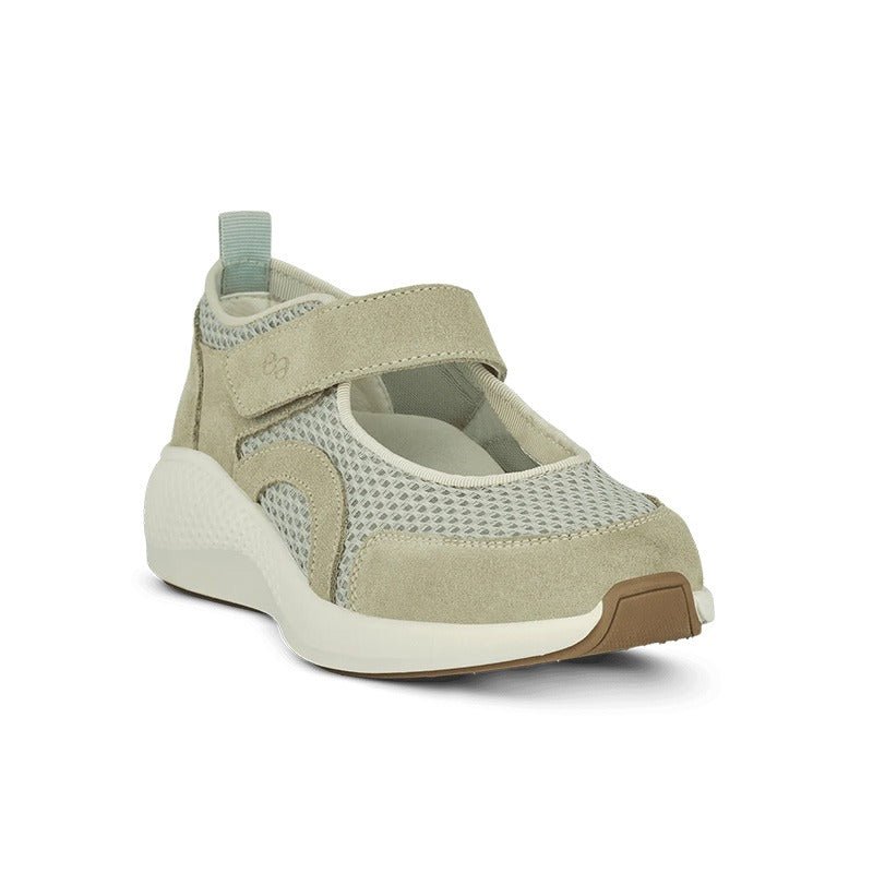 Green Comfort damesko med rem - Grøn - Seniorshop