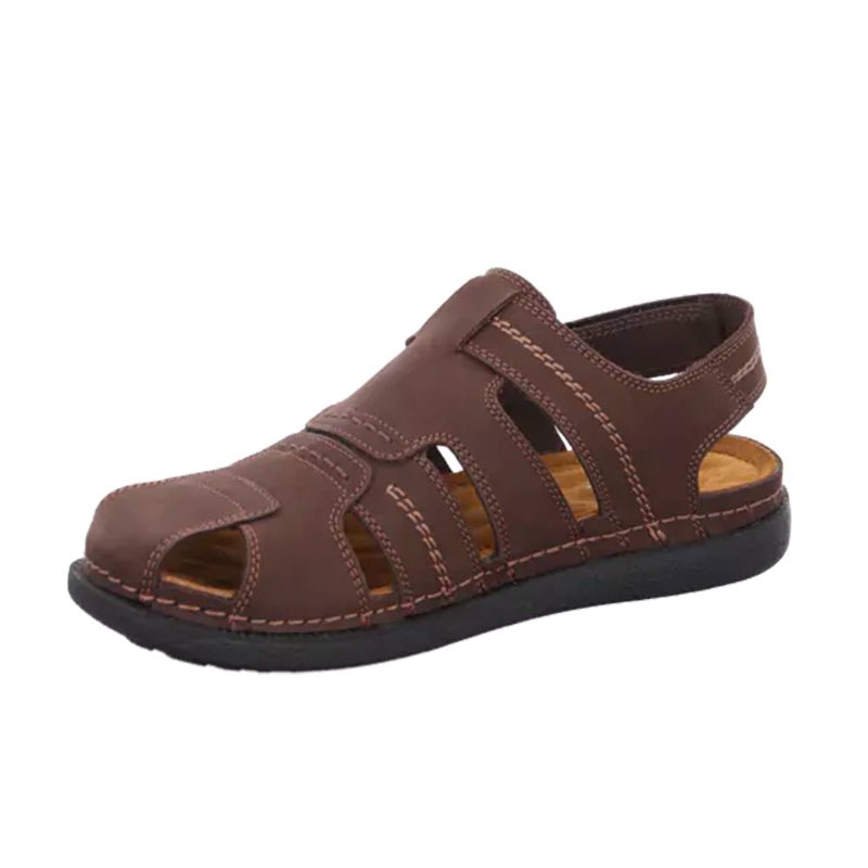Rohde herresandal med velcro - Brun - Seniorshop