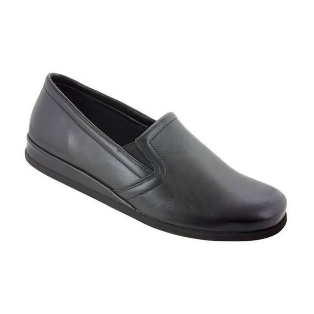 Rohde hjemmesko i skind - Sort - Seniorshop