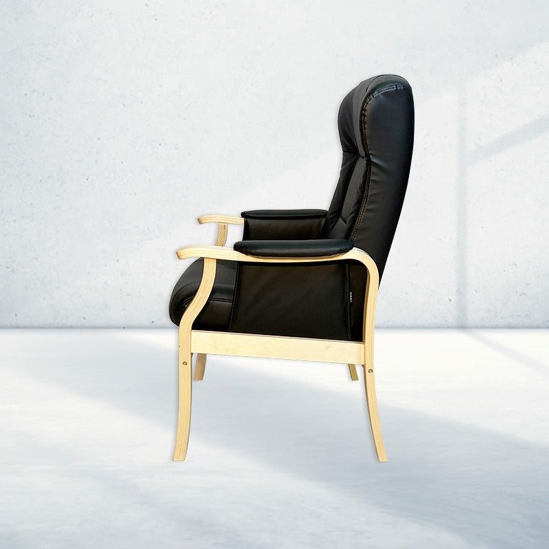 Sorø Plus hvilestol - Sort læder - Seniorshop