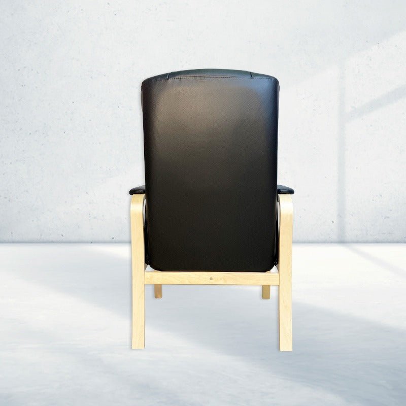 Sorø Plus hvilestol - Sort læder - Seniorshop