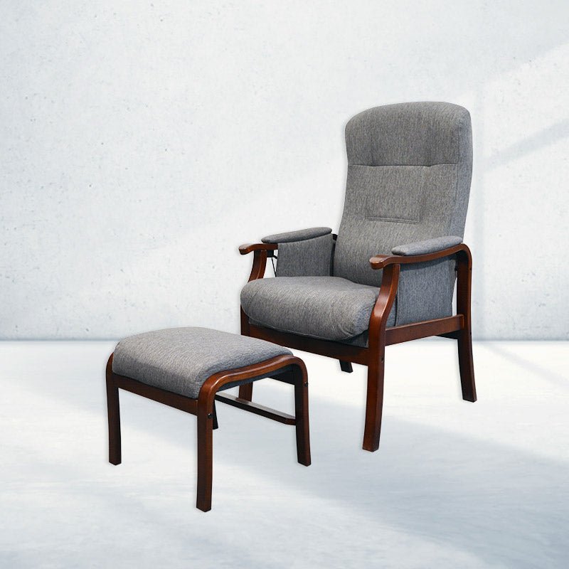 Lena hvilestol med skammel - Grå - Seniorshop