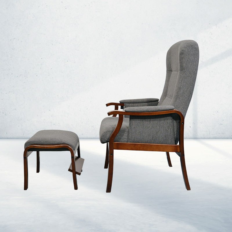 Lena hvilestol med skammel - Grå - Seniorshop