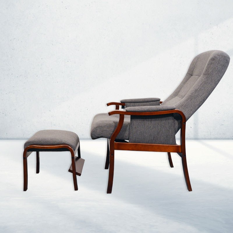 Lena hvilestol med skammel - Grå - Seniorshop