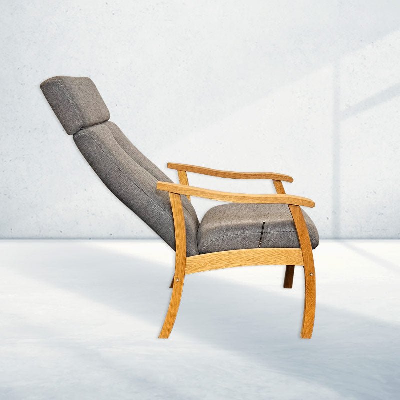 Rebild Plus hvilestol str. Medium - Gråt stof - Seniorshop