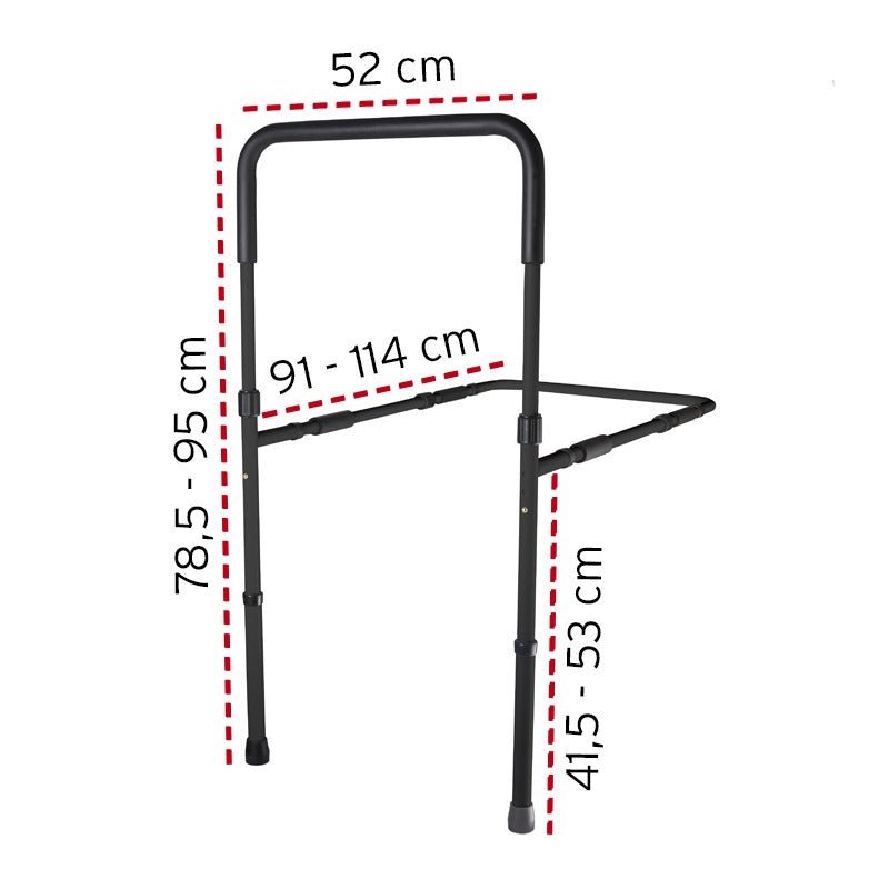 Sengehest med gulvstøtte - Sort - Seniorshop