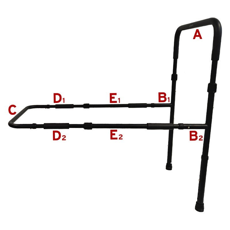 Sengehest med gulvstøtte - Sort - Seniorshop