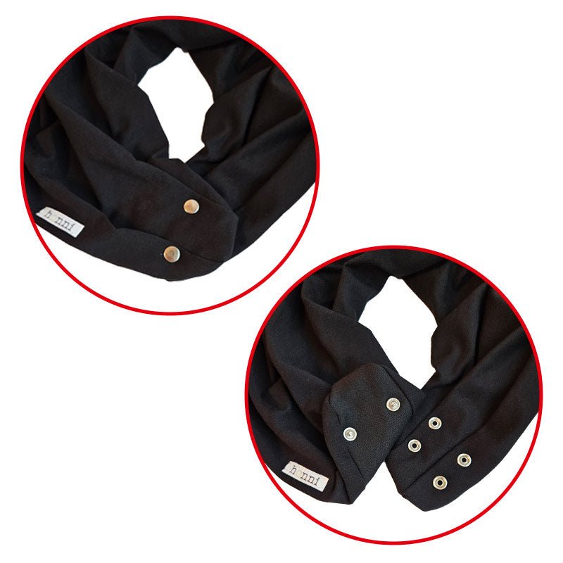 Honni tørklæde / Hagesmæk - Sort - Seniorshop