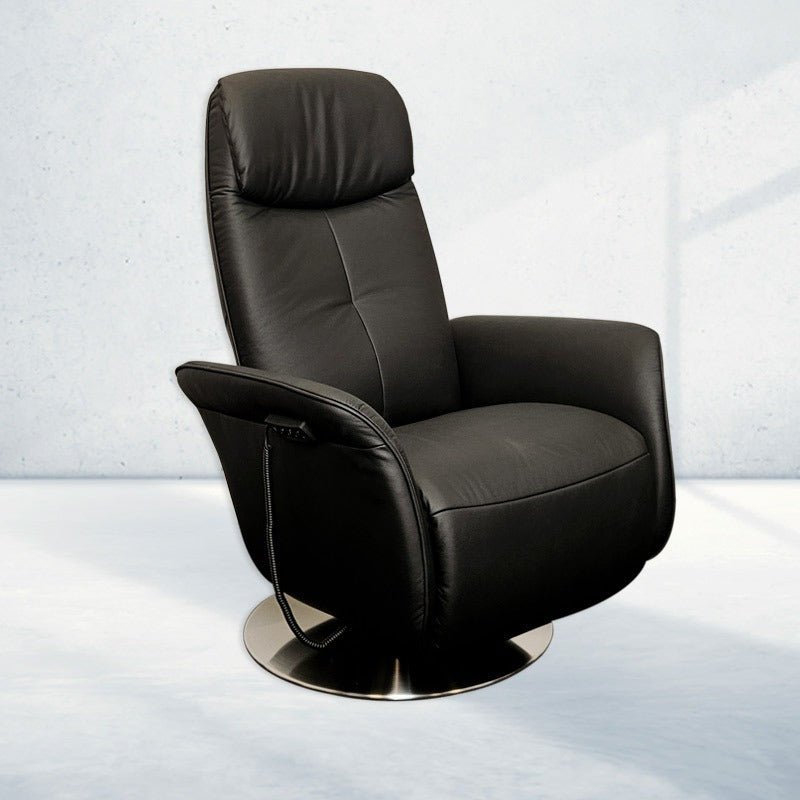 Himolla 7356 hvilestol - Sort læder - Seniorshop