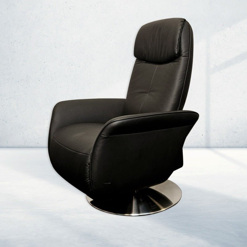 Himolla 7356 hvilestol med høj ryg - Sort læder - Seniorshop