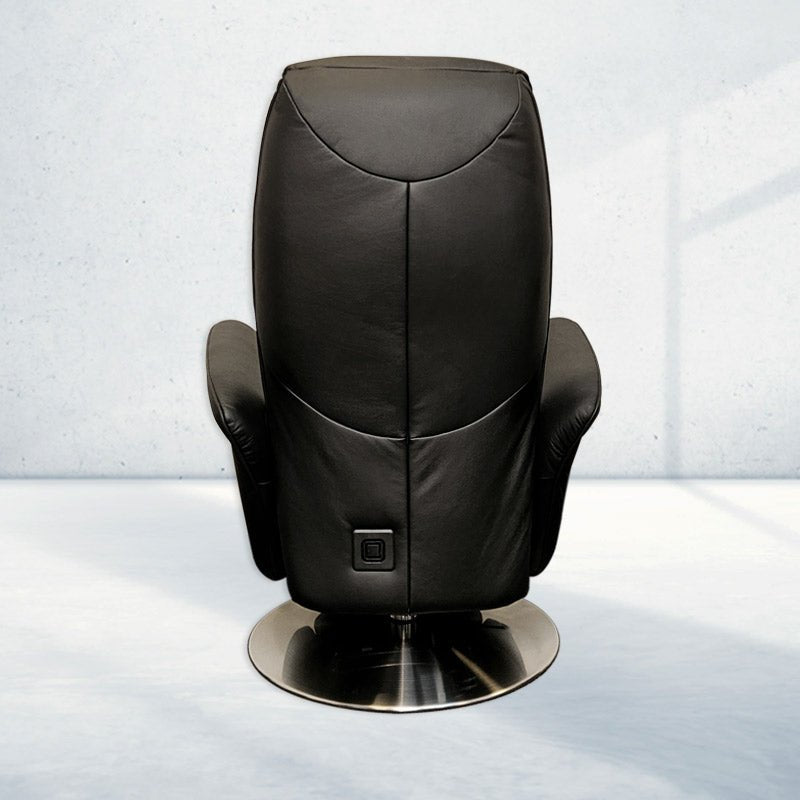 Himolla 7356 hvilestol med høj ryg - Sort læder - Seniorshop