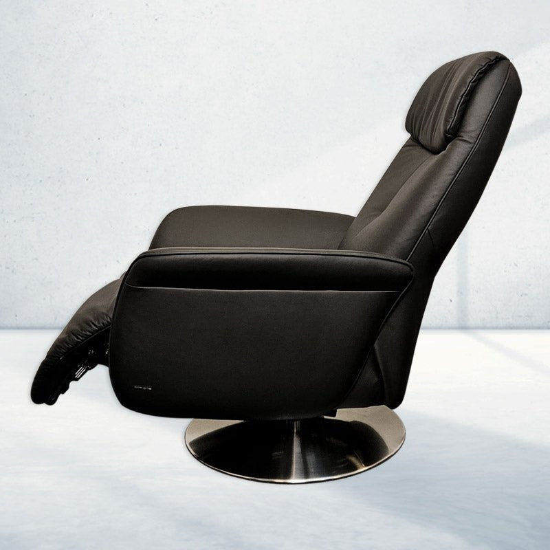 Himolla 7356 hvilestol - Sort læder - Seniorshop