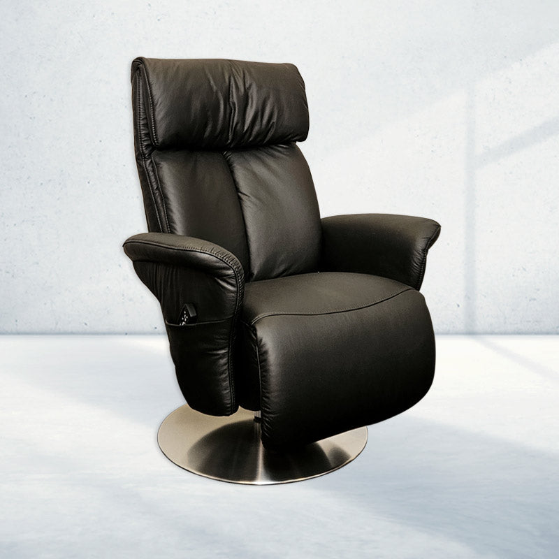 Himolla 7627 hvilestol - Sort læder - Seniorshop