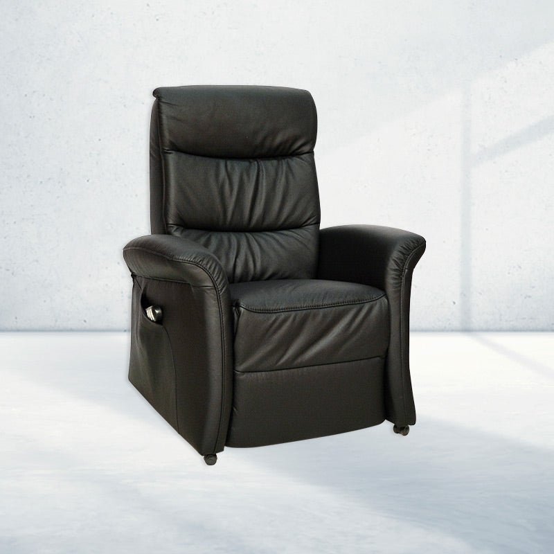 Himolla 8300 hvilestol - Sort læder - Seniorshop