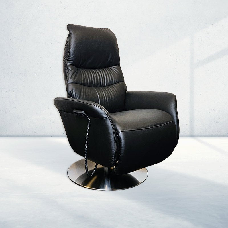 Himolla 7058 hvilestol - Sort læder - Seniorshop