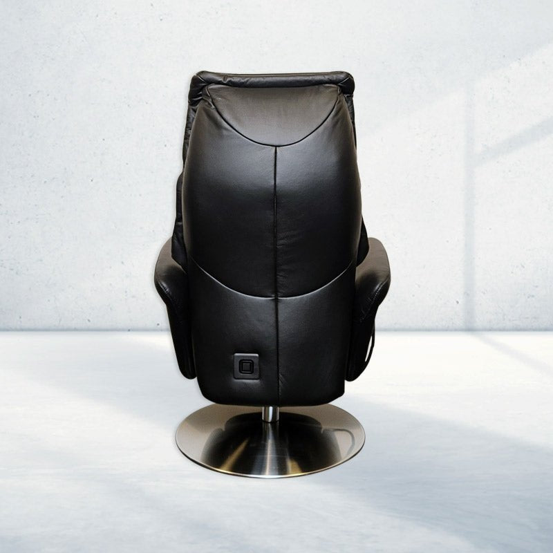 Himolla 7058 hvilestol - Sort læder - Seniorshop