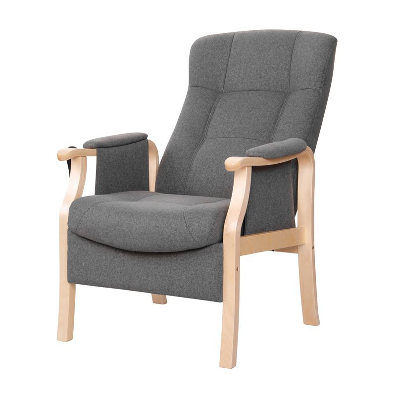 Sorø hvilestol med sædeløft - Sort læder - Seniorshop