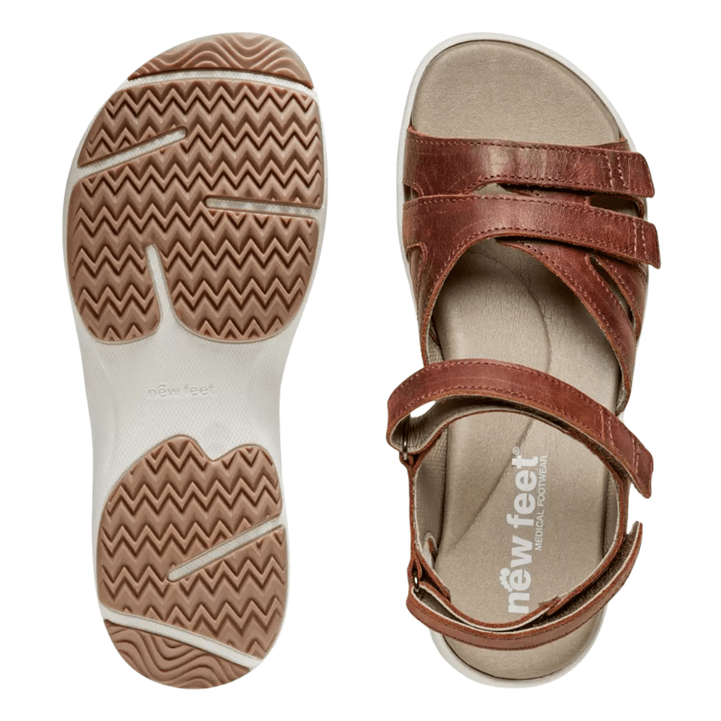 New Feet bred damesandal - Brun