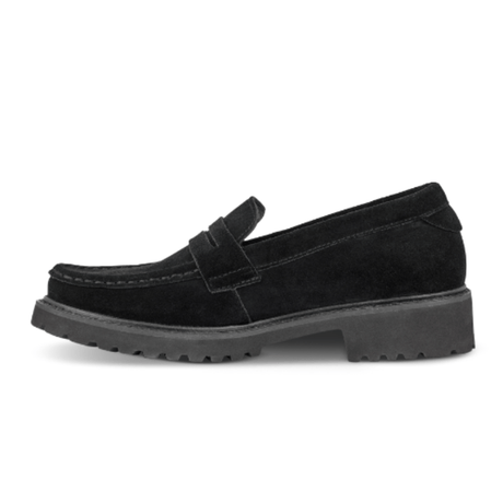 Green Comfort dameloafer - Sort ruskind