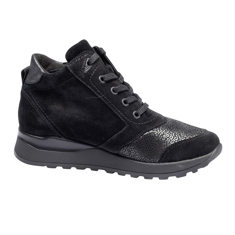 Damenstiefel in Nubuck, Schwarz, Waldläufer