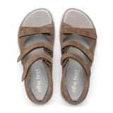 Damesandal, Lys brun, New Feet