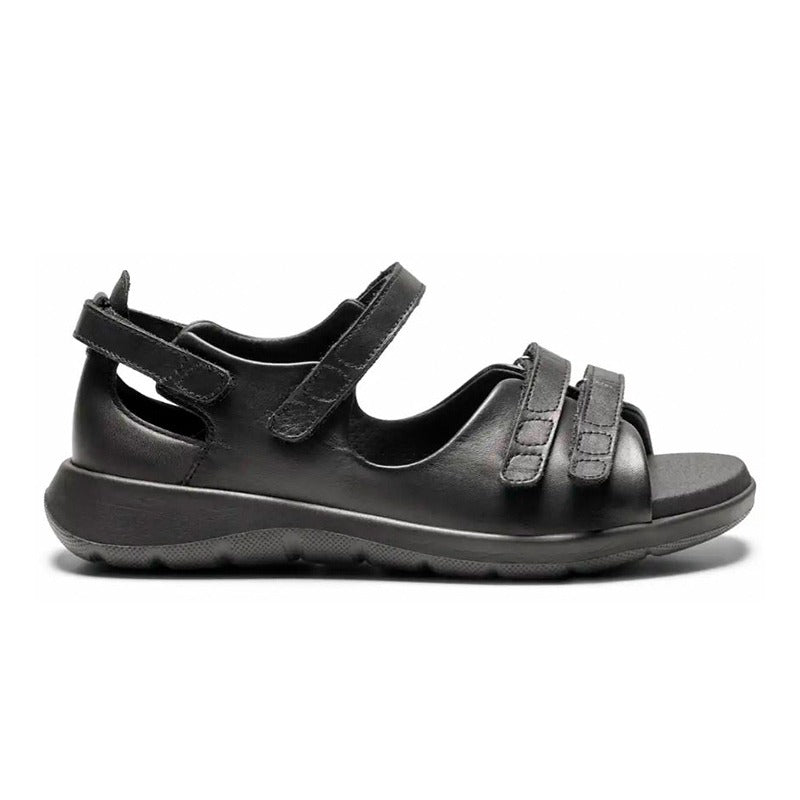 Damesandal, Sort skinn, New Feet