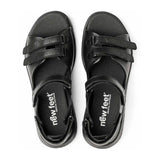 Damesandal, Sort skinn, New Feet