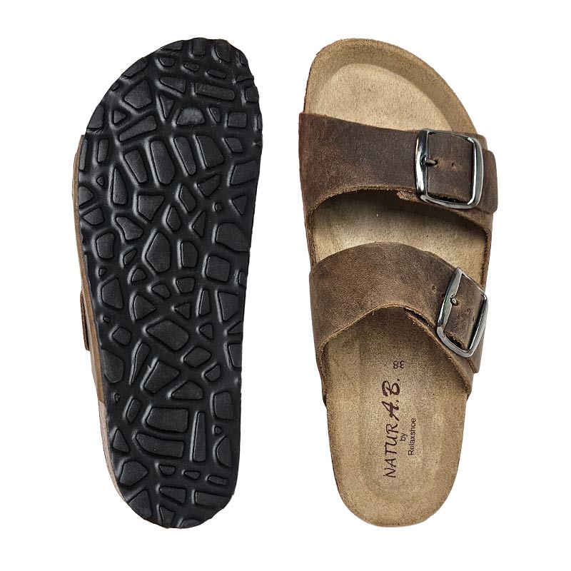 Damenpantoffel, Braun, Relaxshoe