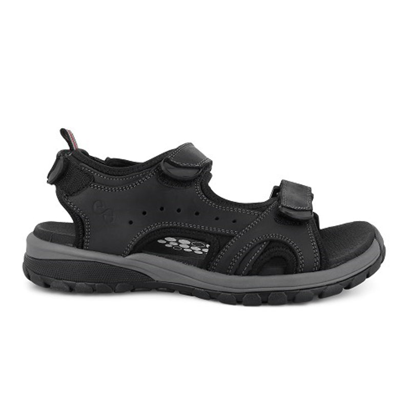 Herrsandal, Svart nubuck, Green Comfort
