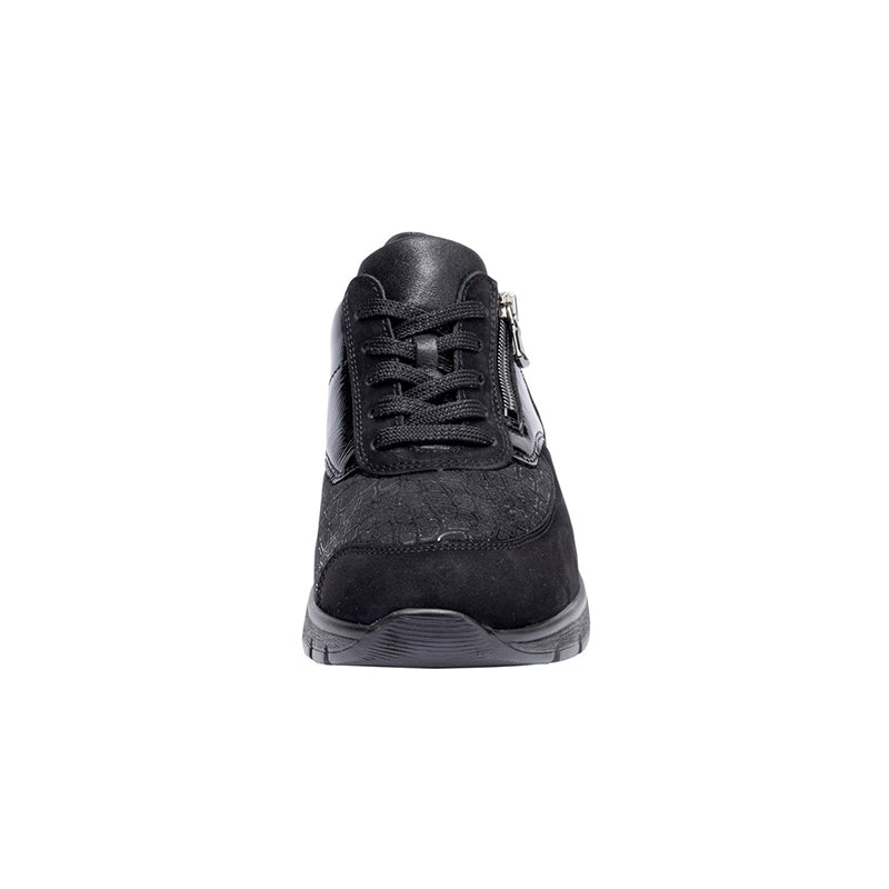 Damensneaker, Schwarz mit Print, Waldläufer