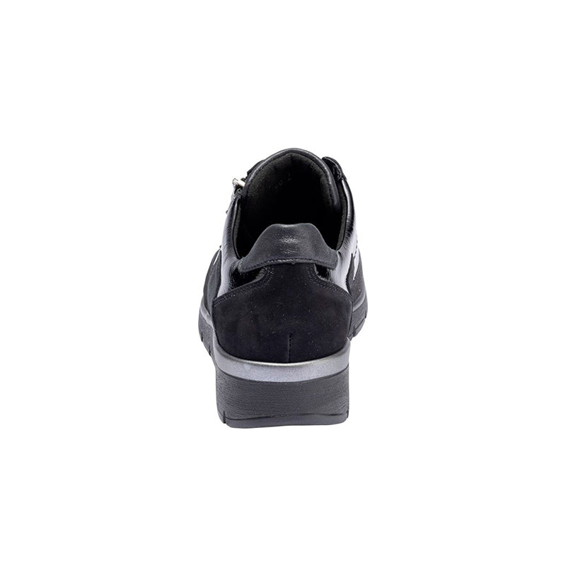 Damensneaker, Schwarz mit Print, Waldläufer
