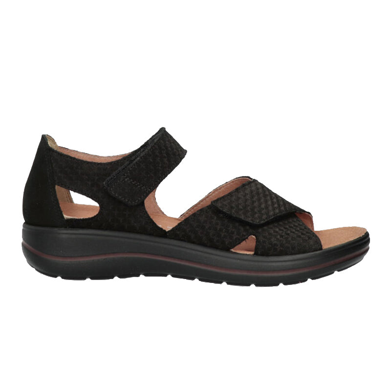 Damensandale, Schwarzes Nubuck, Hartjes