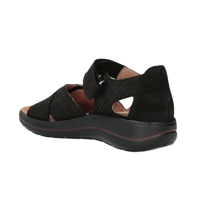 Damensandale, Schwarzes Nubuck, Hartjes