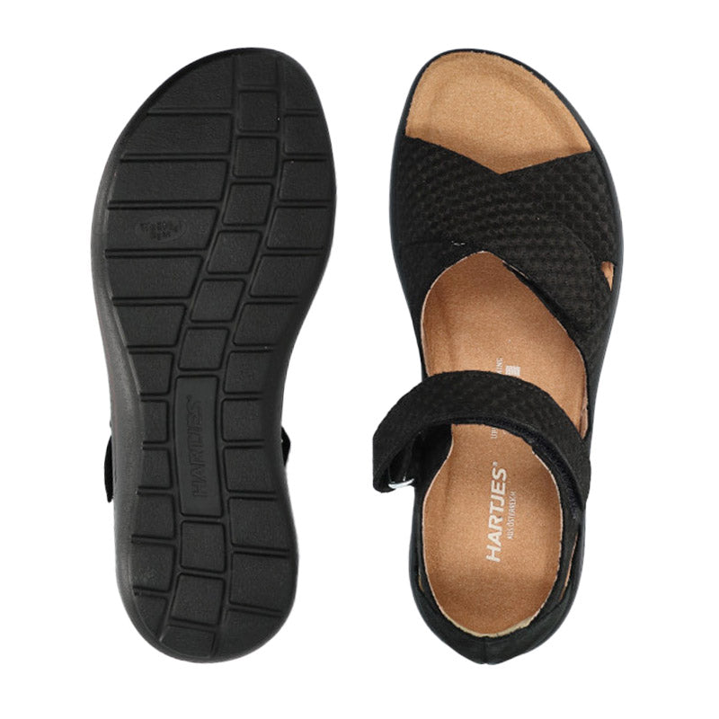 Damensandale, Schwarzes Nubuck, Hartjes