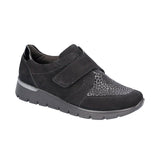 Breite Damenschuhe, Schwarz, Waldläufer