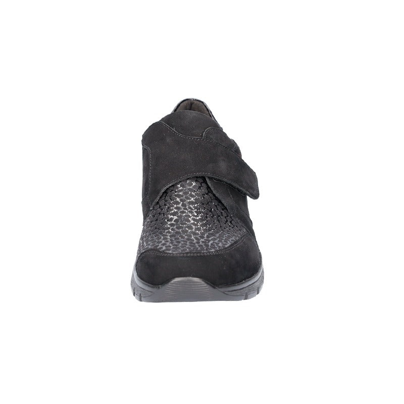Breite Damenschuhe, Schwarz, Waldläufer