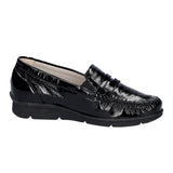 Hüttenschuhe, Schwarz Lack, Waldläufer