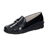 Hüttenschuhe, Schwarz Lack, Waldläufer