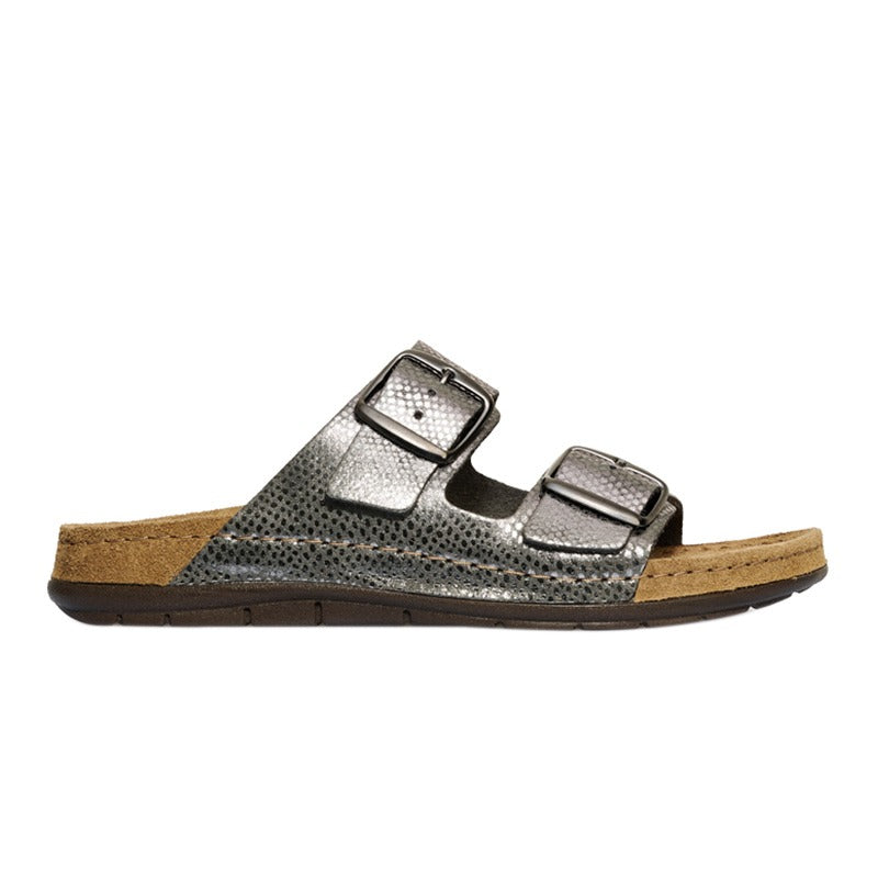 Damensandal, Metallic, Rohde